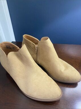 New Suede Ankle Booties in Light Tan